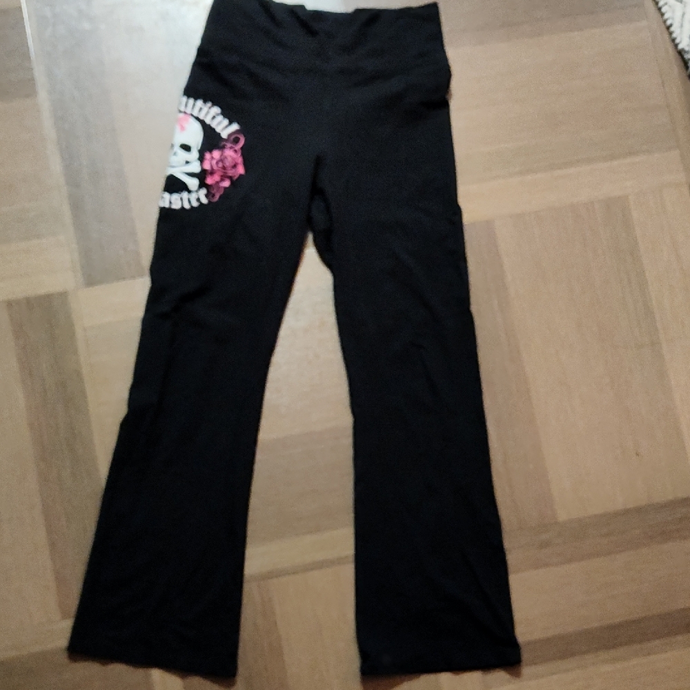 Black Womans Bottoms with Skull Design